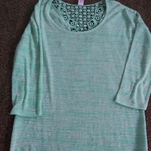 Beautiful mint colored crochet half sleeve top